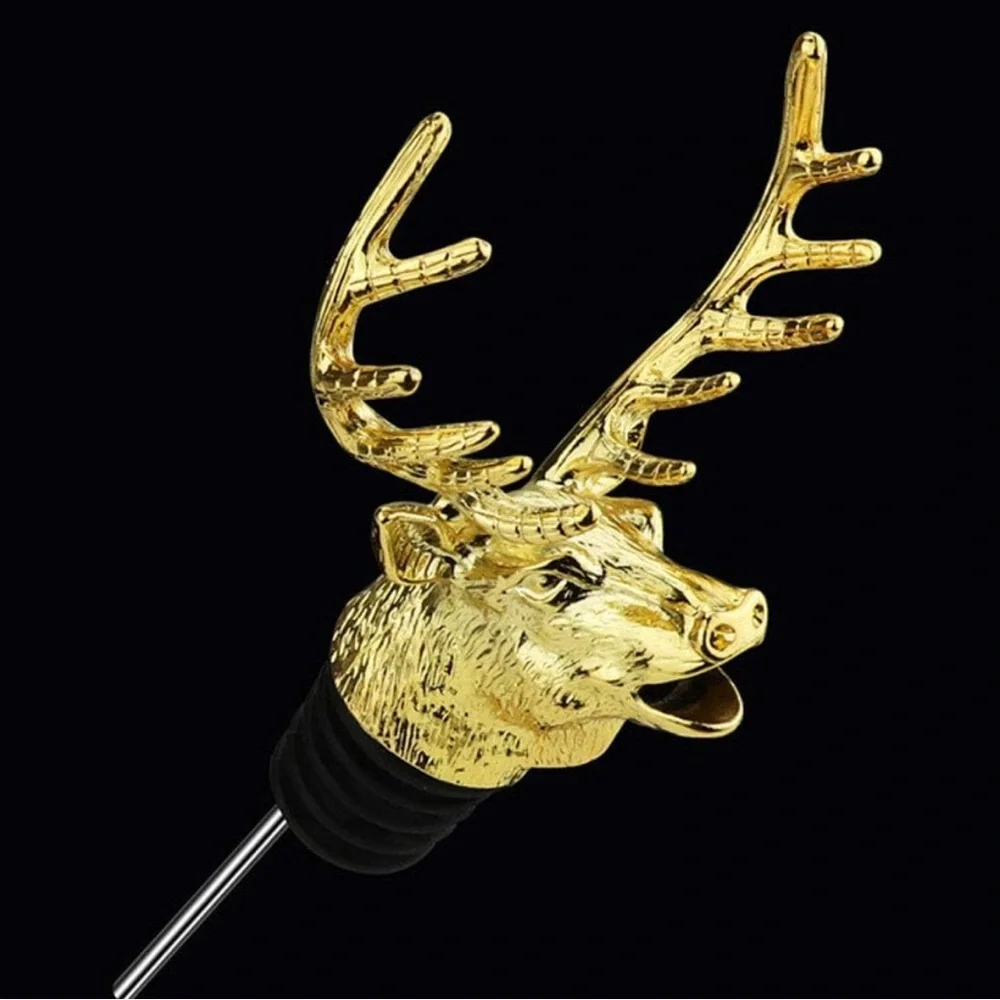 Gold deer design aerator. Put on your favorite bottle of wine or liquor